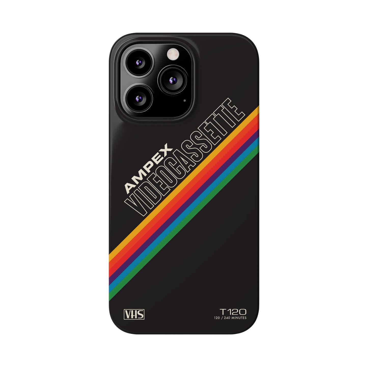 VHS Visions - retro AMPEX T-120 VHS tape inspired slim iPhone cases