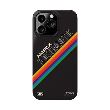 VHS Visions - retro AMPEX T-120 VHS tape inspired slim iPhone cases