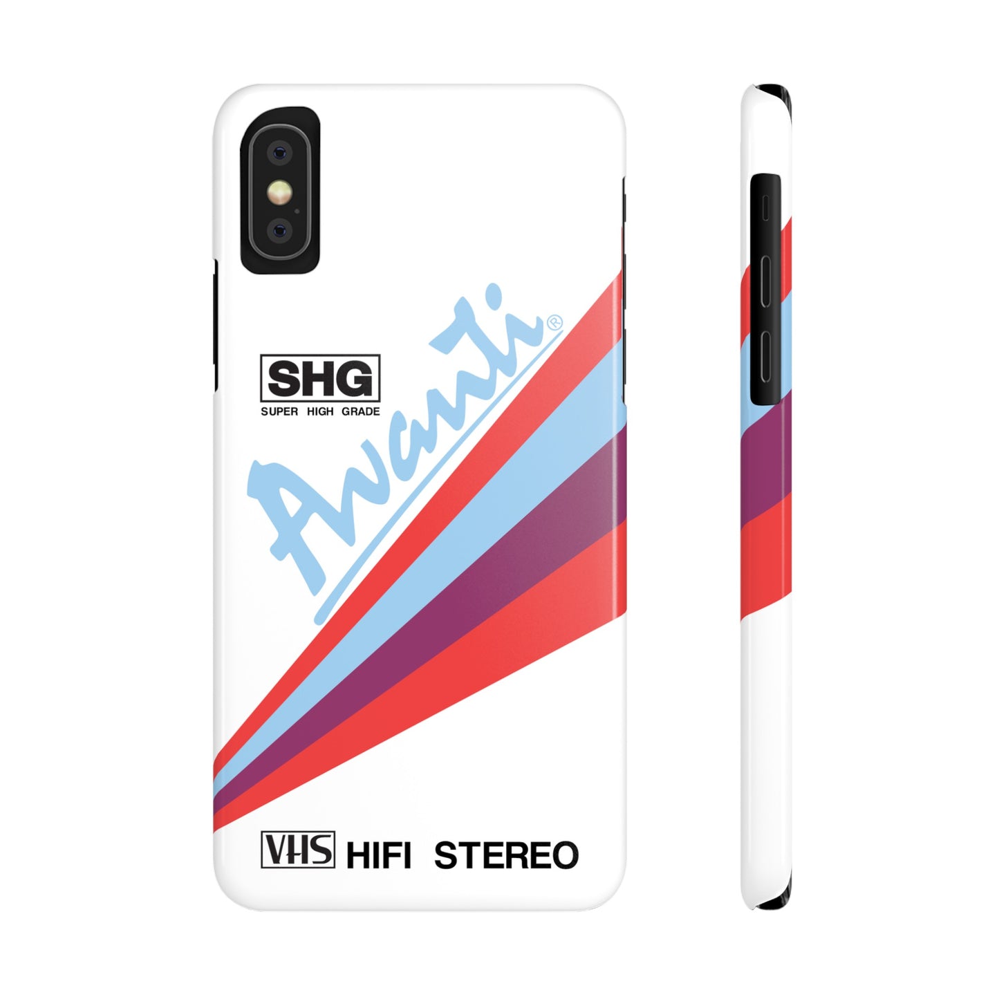VHS Visions - retro Avanti SHG VHS tape inspired slim iPhone cases