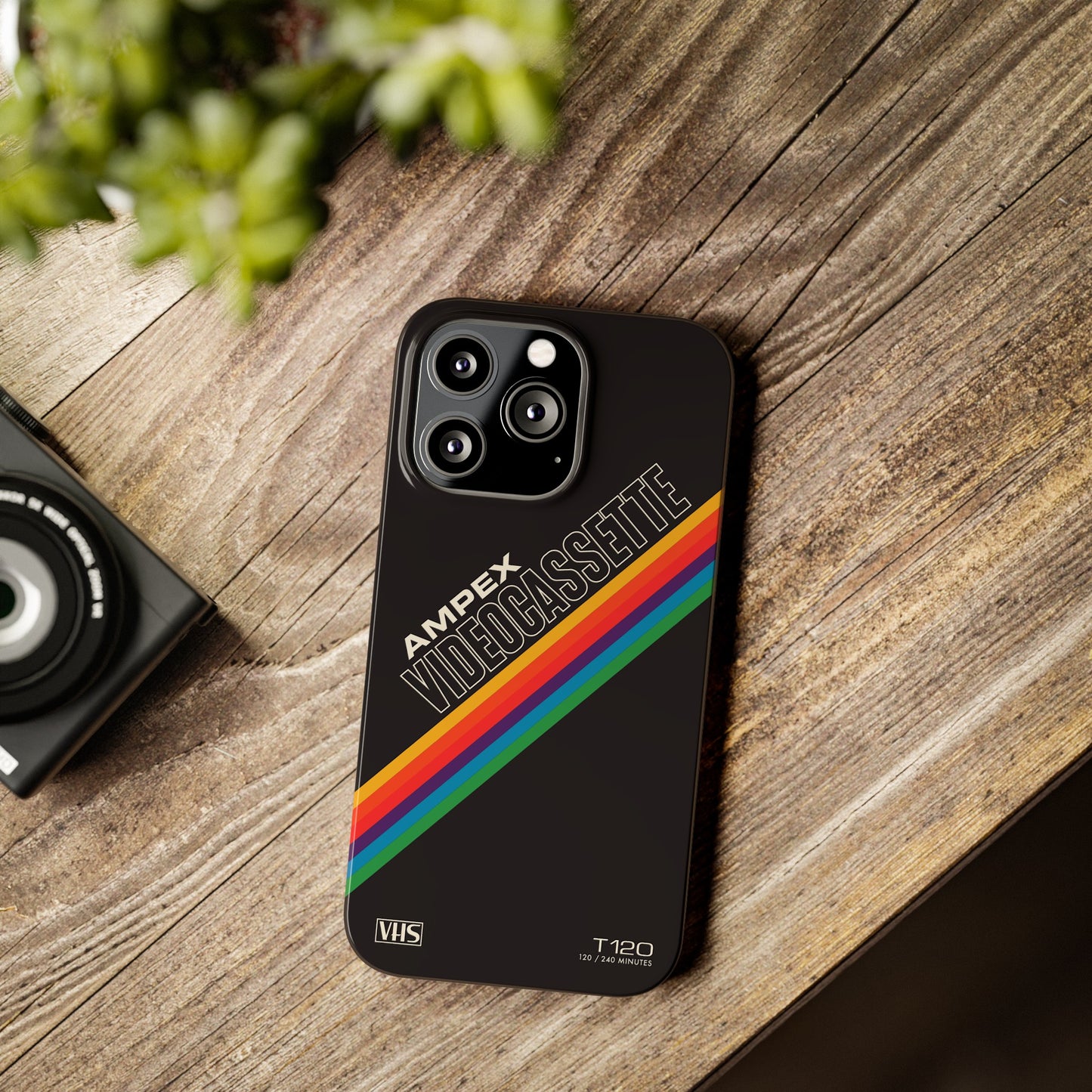 VHS Visions - retro AMPEX T-120 VHS tape inspired slim iPhone cases