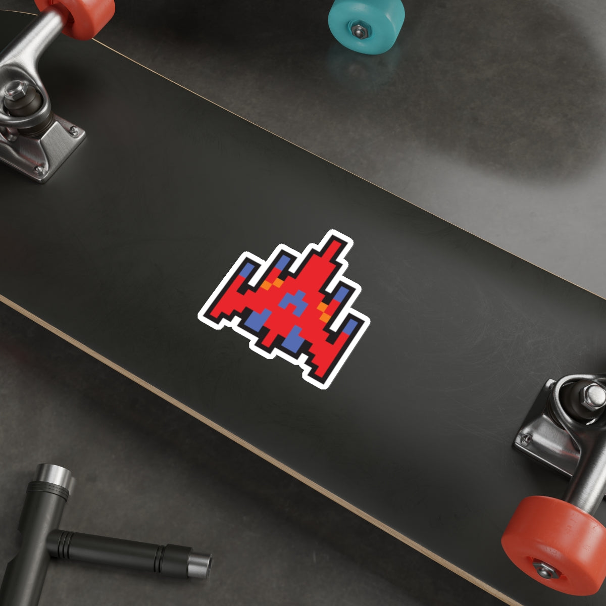8-bit Legends: Galaga Red Fighter die-cut stickers