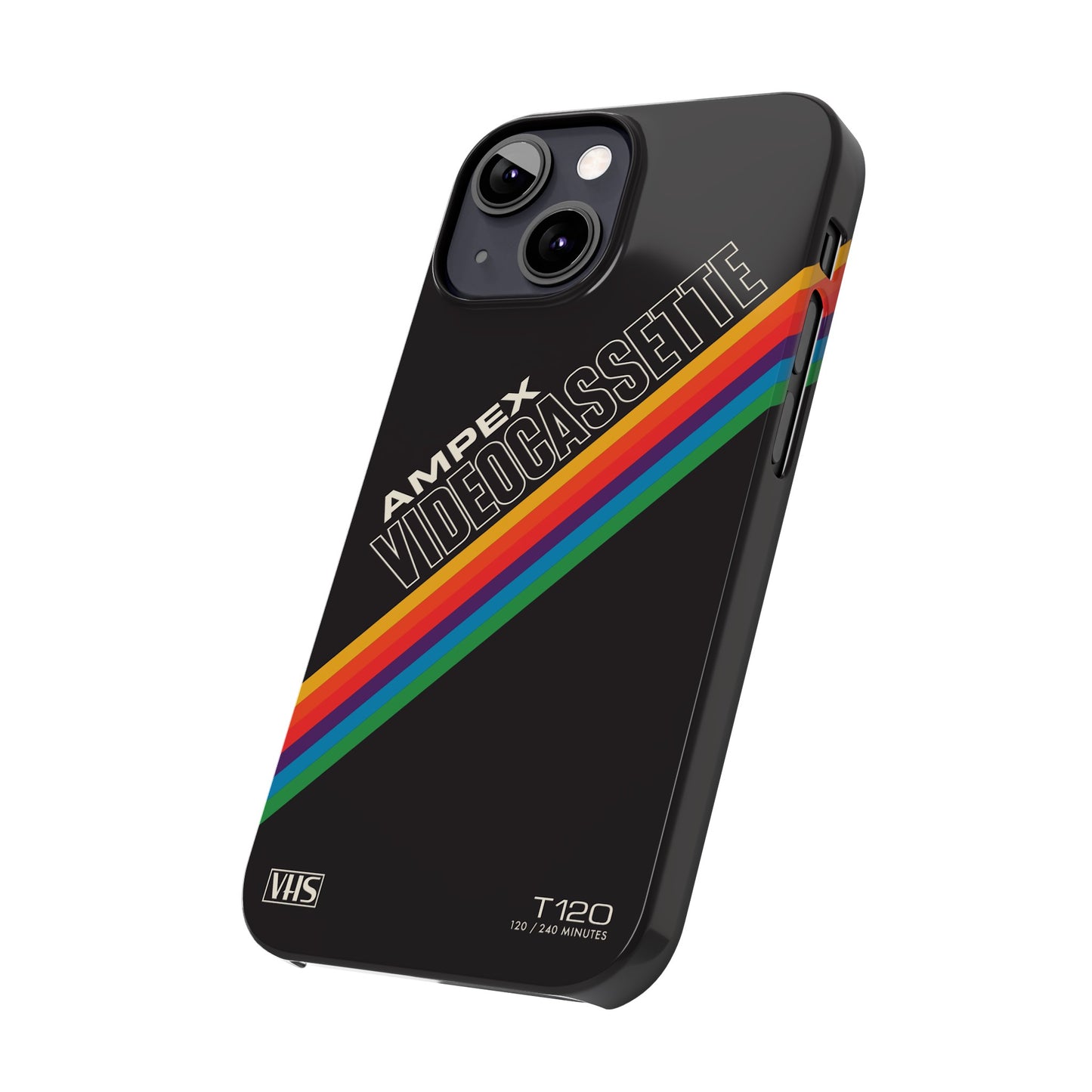 VHS Visions - retro AMPEX T-120 VHS tape inspired slim iPhone cases