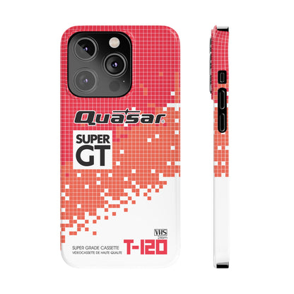 VHS Visions - retro Quasar Super GT T-120 VHS tape inspired slim iPhone cases