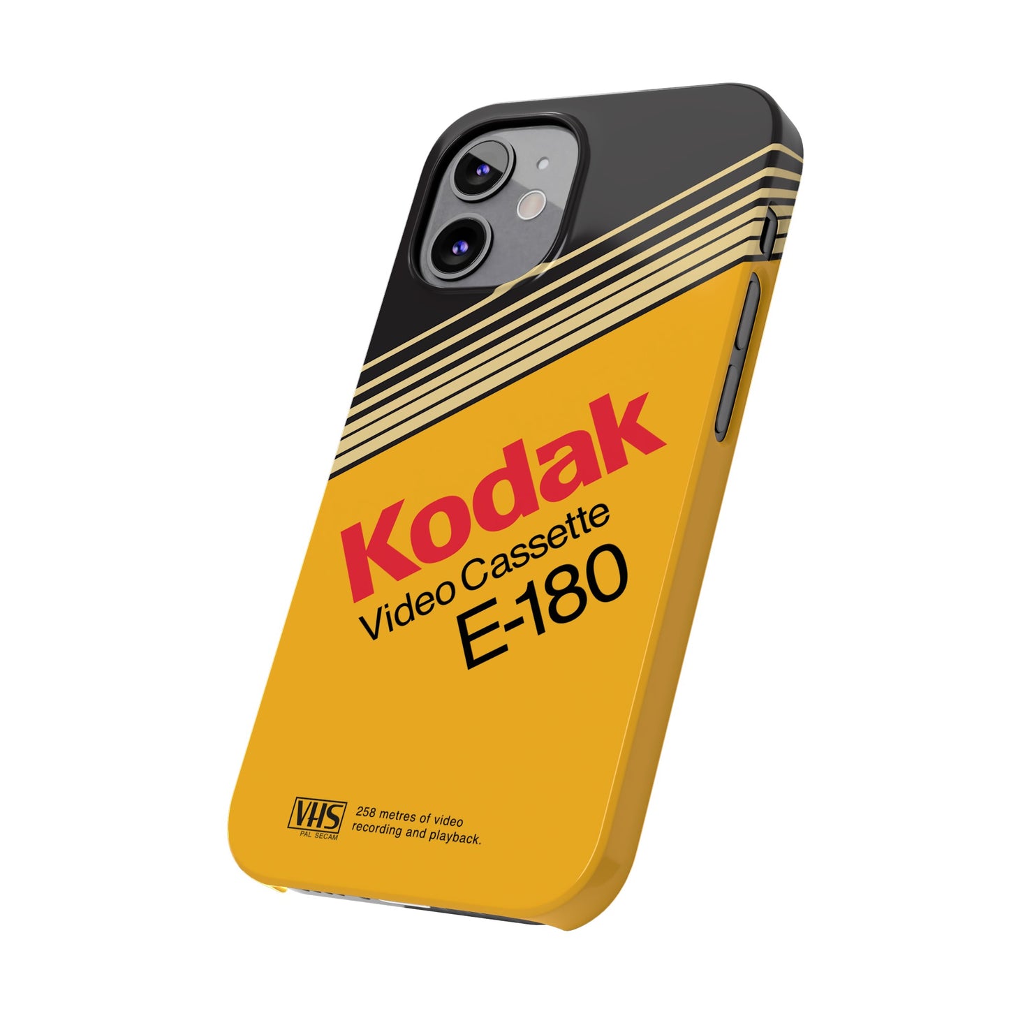 VHS Visions - retro Kodak E180 VHS tape inspired slim iPhone cases