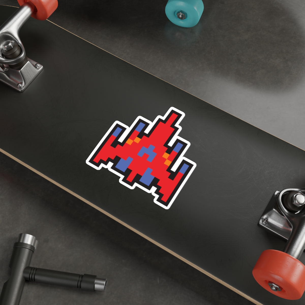 8-bit Legends: Galaga Red Fighter die-cut stickers