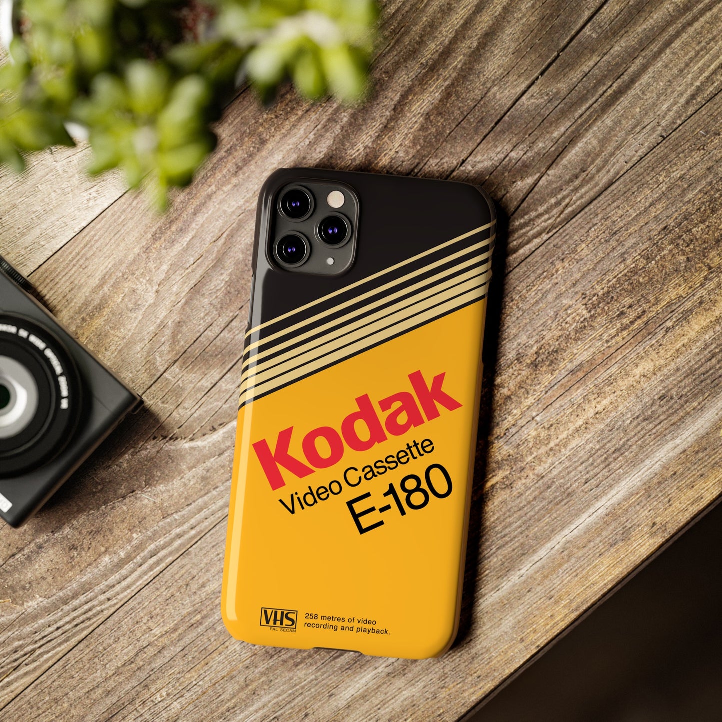 VHS Visions - retro Kodak E180 VHS tape inspired slim iPhone cases
