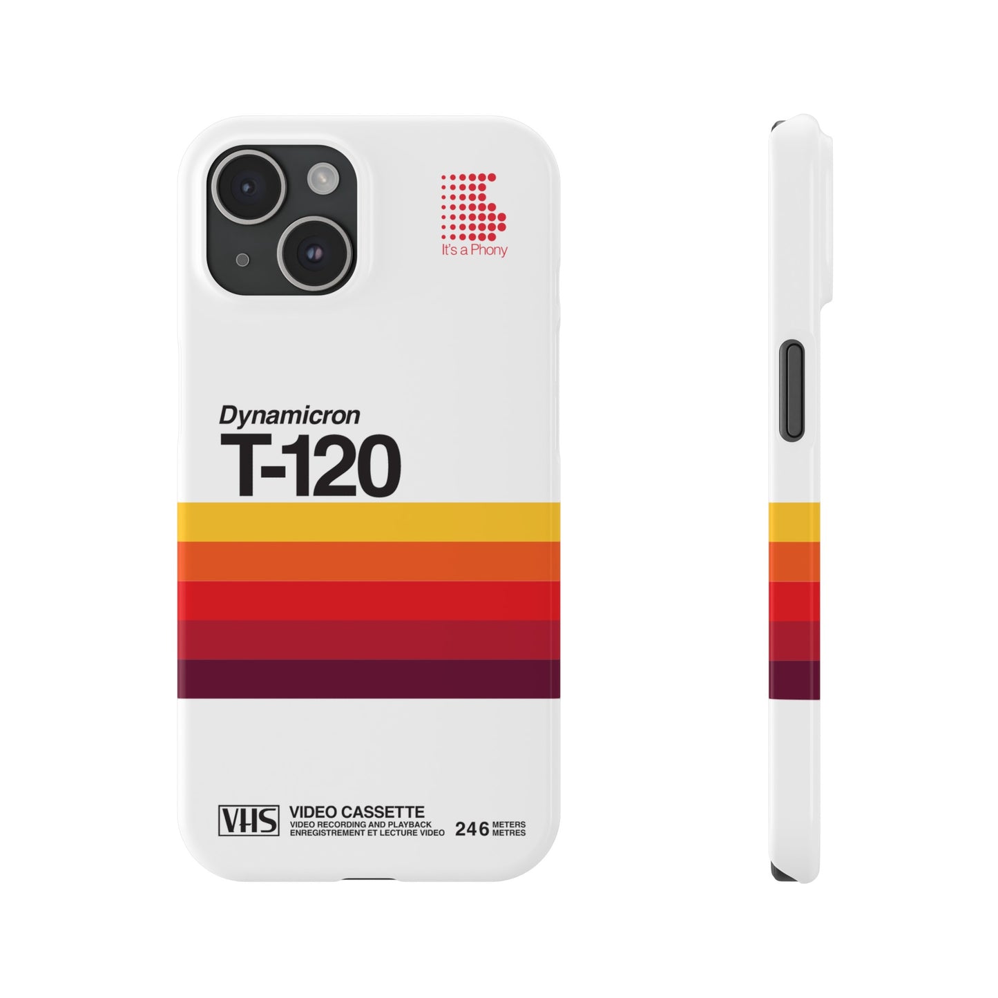 VHS Visions - retro Sony Dynamicron T120 VHS tape inspired slim iPhone cases