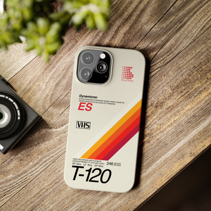 VHS Visions - retro Sony ES T-120 VHS tape inspired slim iPhone cases
