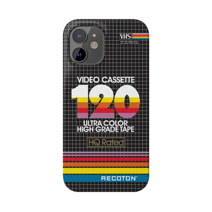 VHS Visions - retro RECOTON Ultra Color High Grade HQ 120 VHS tape inspired slim iPhone cases