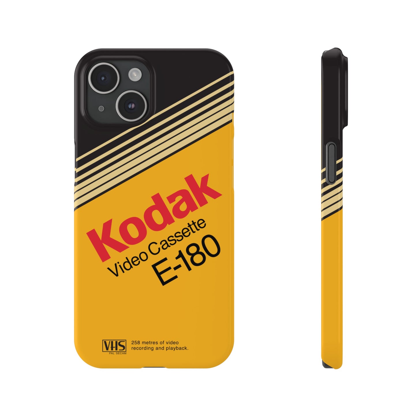 VHS Visions - retro Kodak E180 VHS tape inspired slim iPhone cases