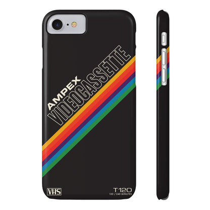 VHS Visions - retro AMPEX T-120 VHS tape inspired slim iPhone cases