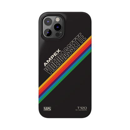 VHS Visions - retro AMPEX T-120 VHS tape inspired slim iPhone cases