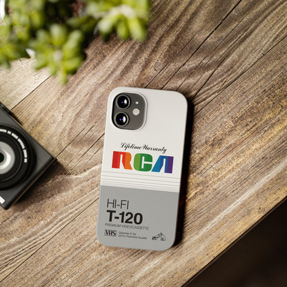 VHS Visions - retro RCA HI FI T-120 VHS tape inspired slim iPhone cases