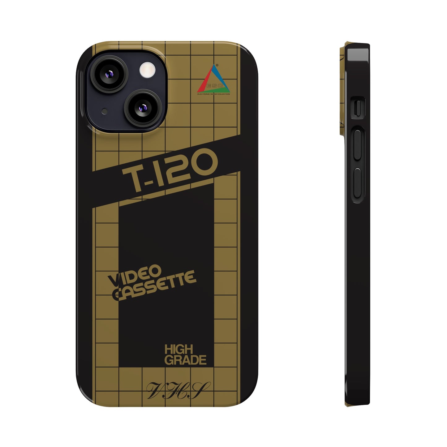VHS Visions - retro ESC T-120 VHS tape inspired slim iPhone cases