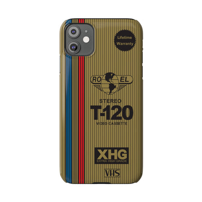 VHS Visions - retro RO EL stereo T-120 VHS tape inspired slim iPhone cases