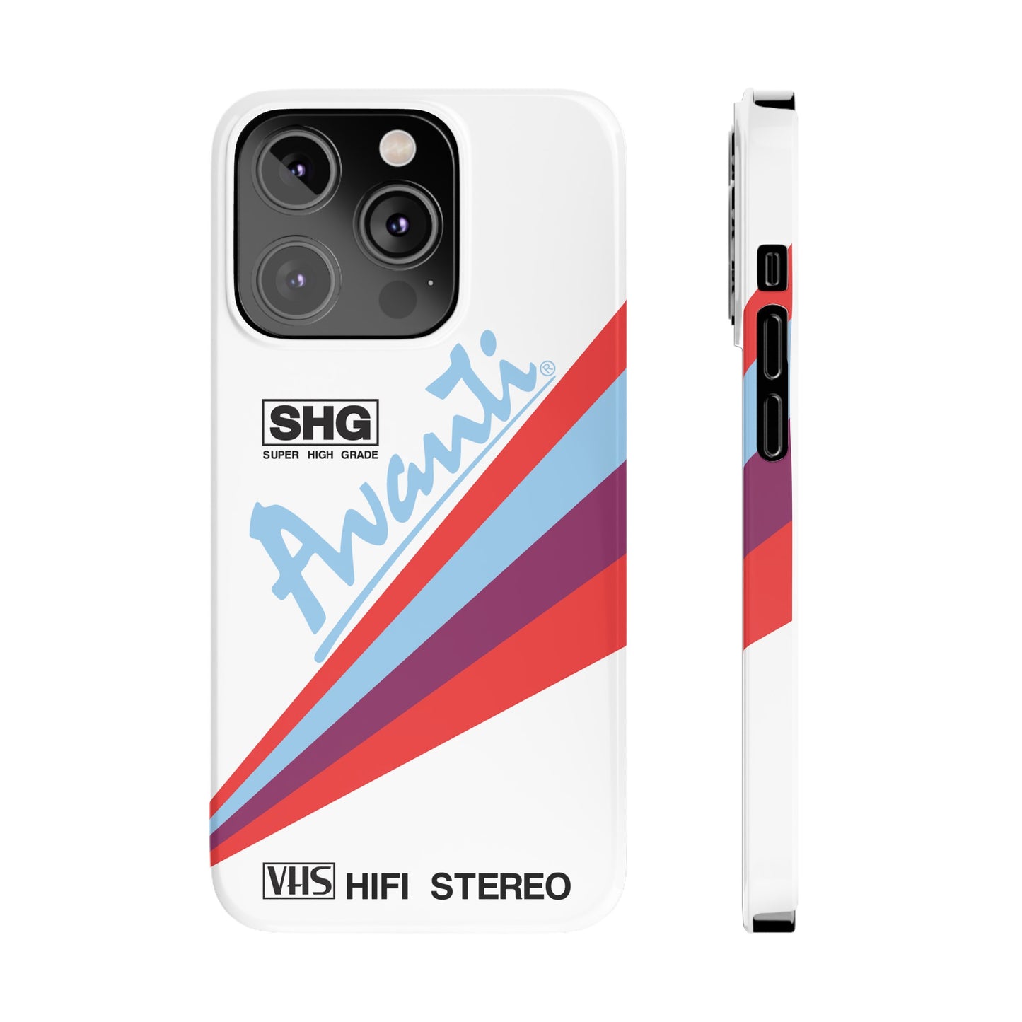 VHS Visions - retro Avanti SHG VHS tape inspired slim iPhone cases