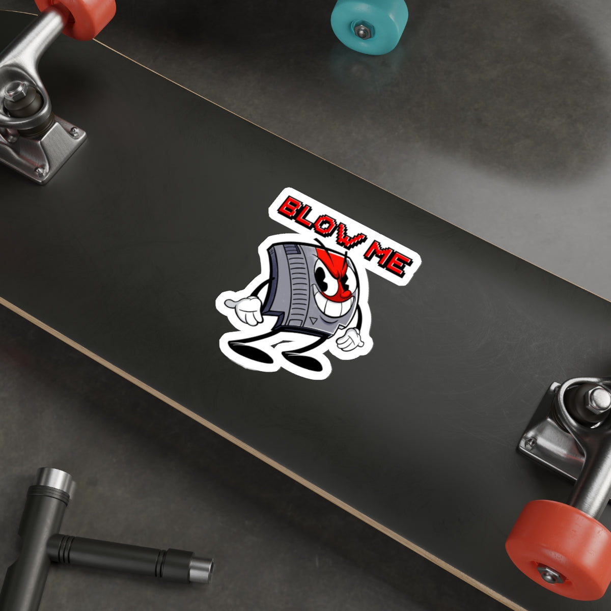 "Blow Me" classic NES video game cartridge inspired die-cut vinyl stickers - Rerun Designs