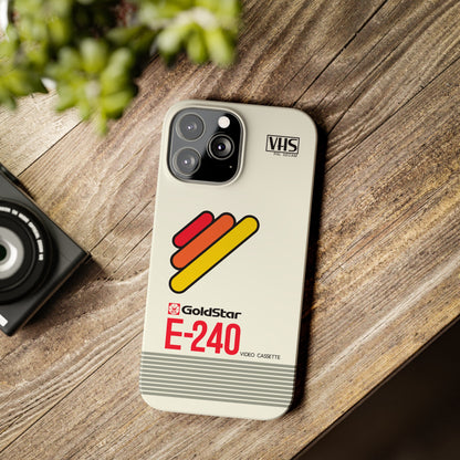 VHS Visions - retro Goldstar E-240 VHS tape inspired slim iPhone cases