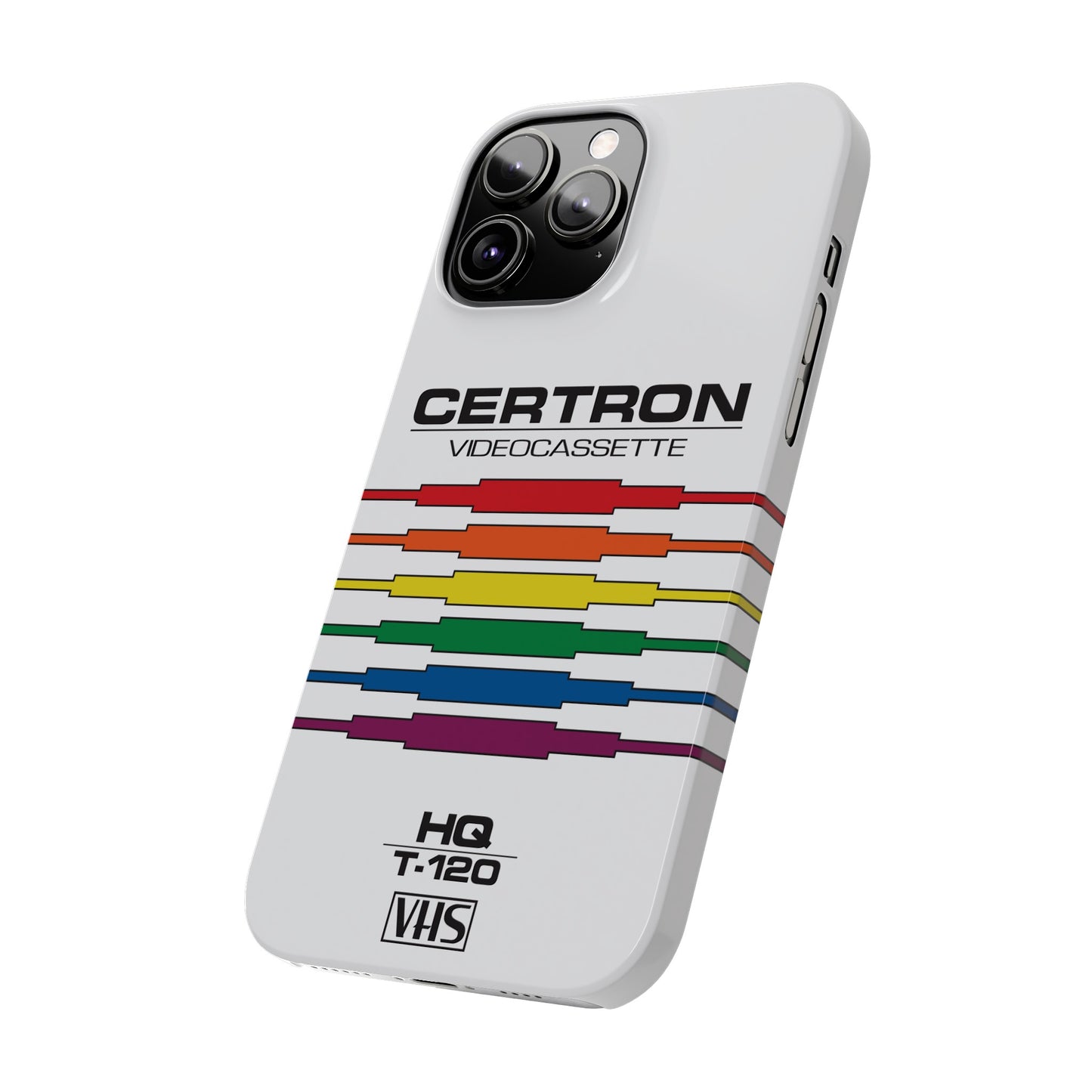 VHS Visions - retro Certron HQ T-120 VHS tape inspired slim iPhone cases