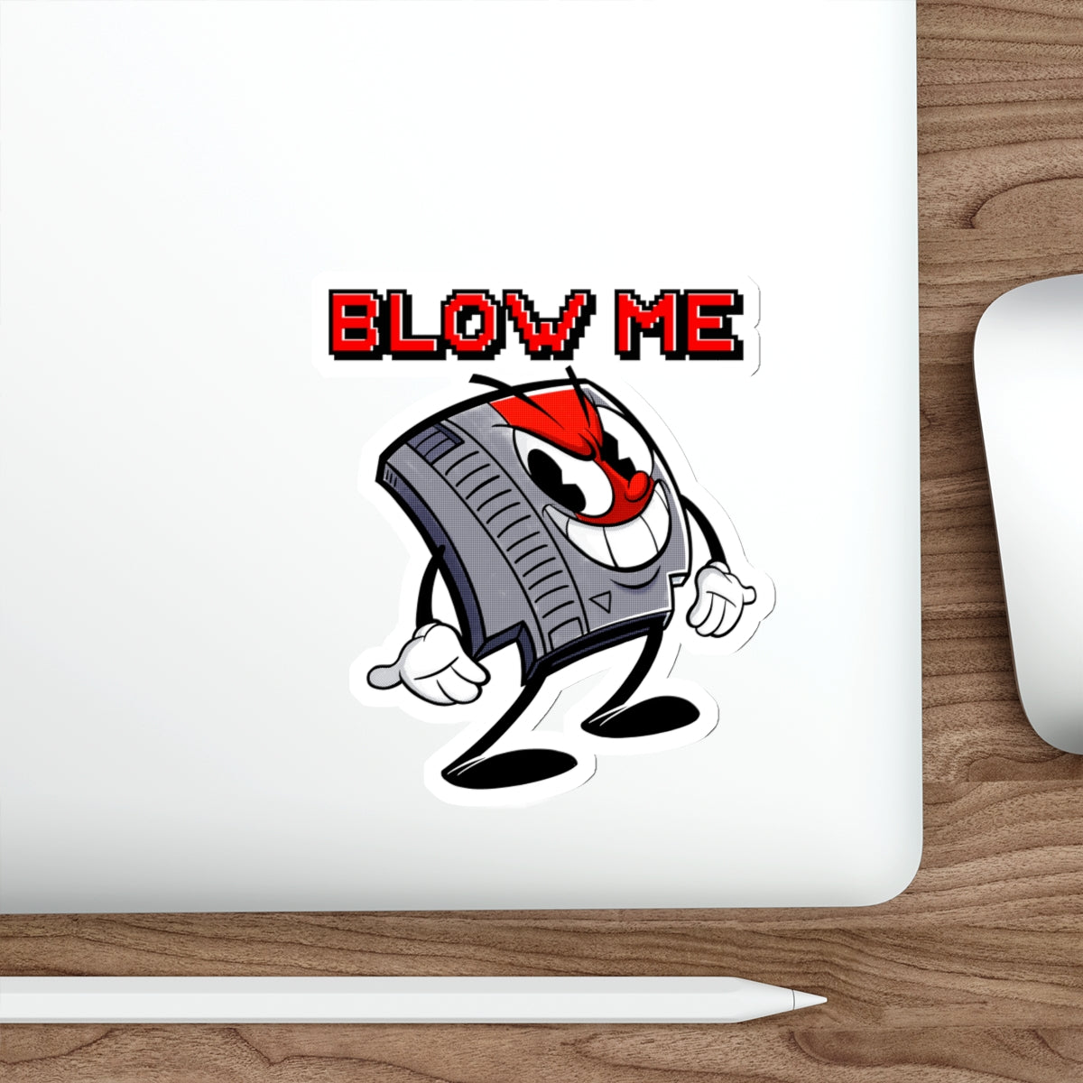 "Blow Me" classic NES video game cartridge inspired die-cut vinyl stickers - Rerun Designs