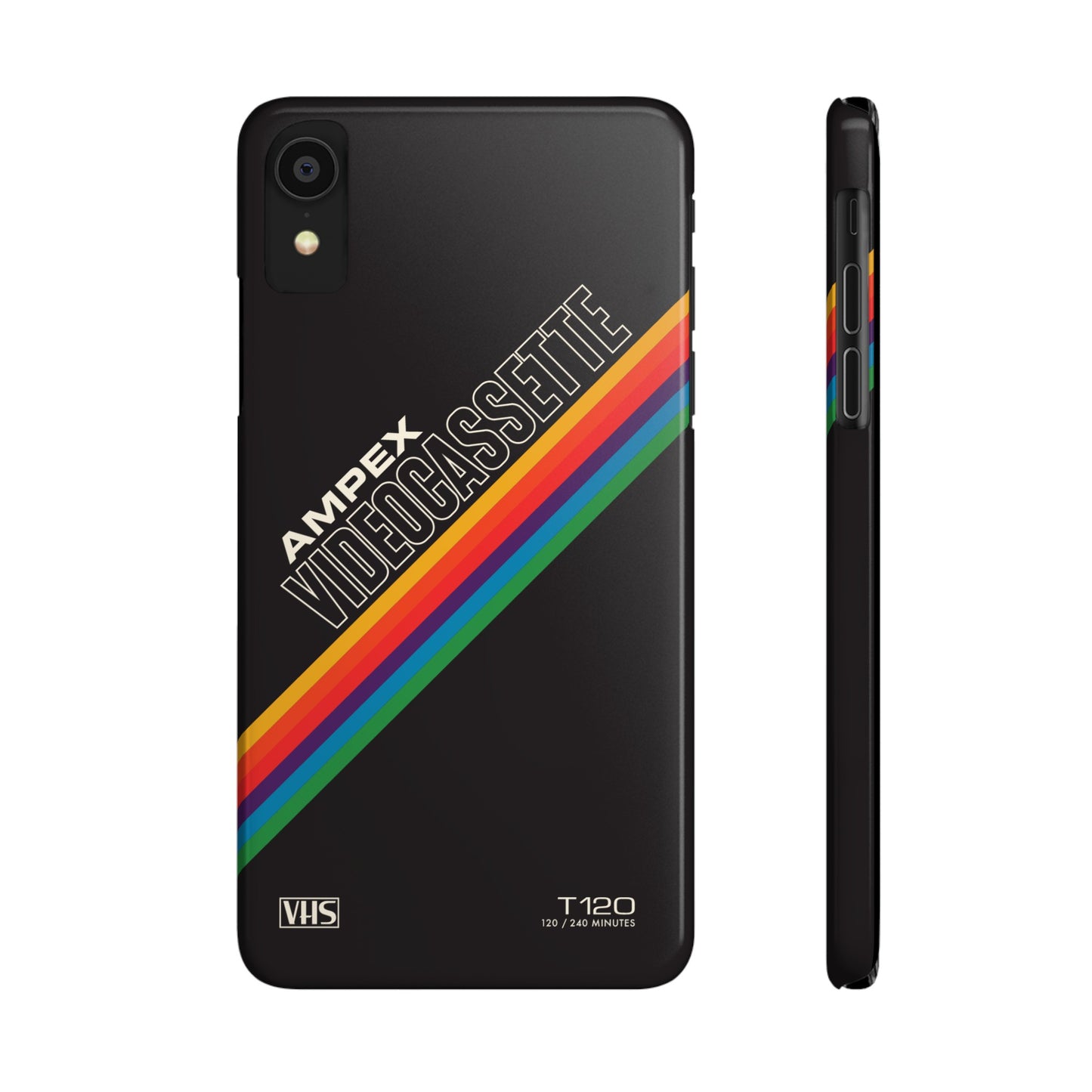 VHS Visions - retro AMPEX T-120 VHS tape inspired slim iPhone cases
