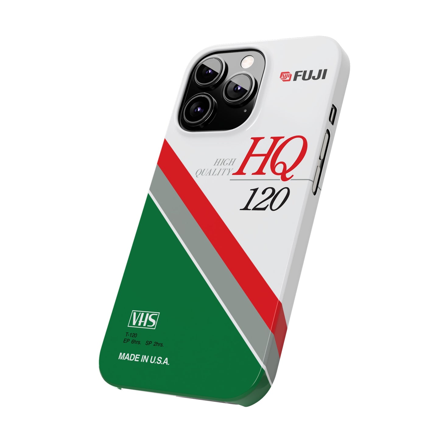 VHS Visions - retro Fuji HQ 120 VHS tape inspired slim iPhone cases