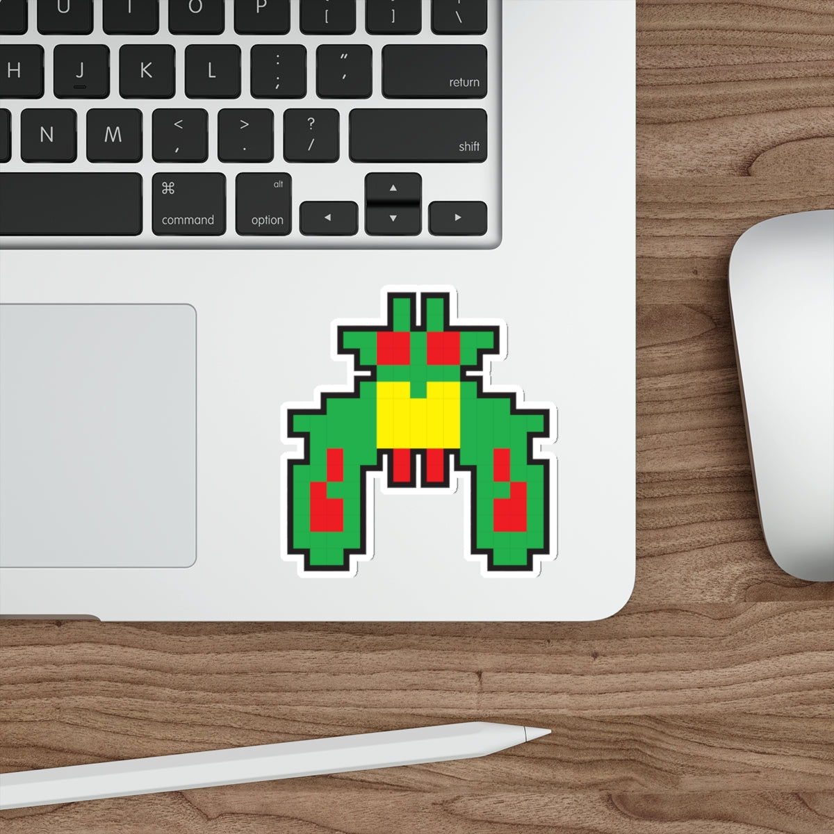 8-bit Legends: Galaga Green Boss die-cut stickers