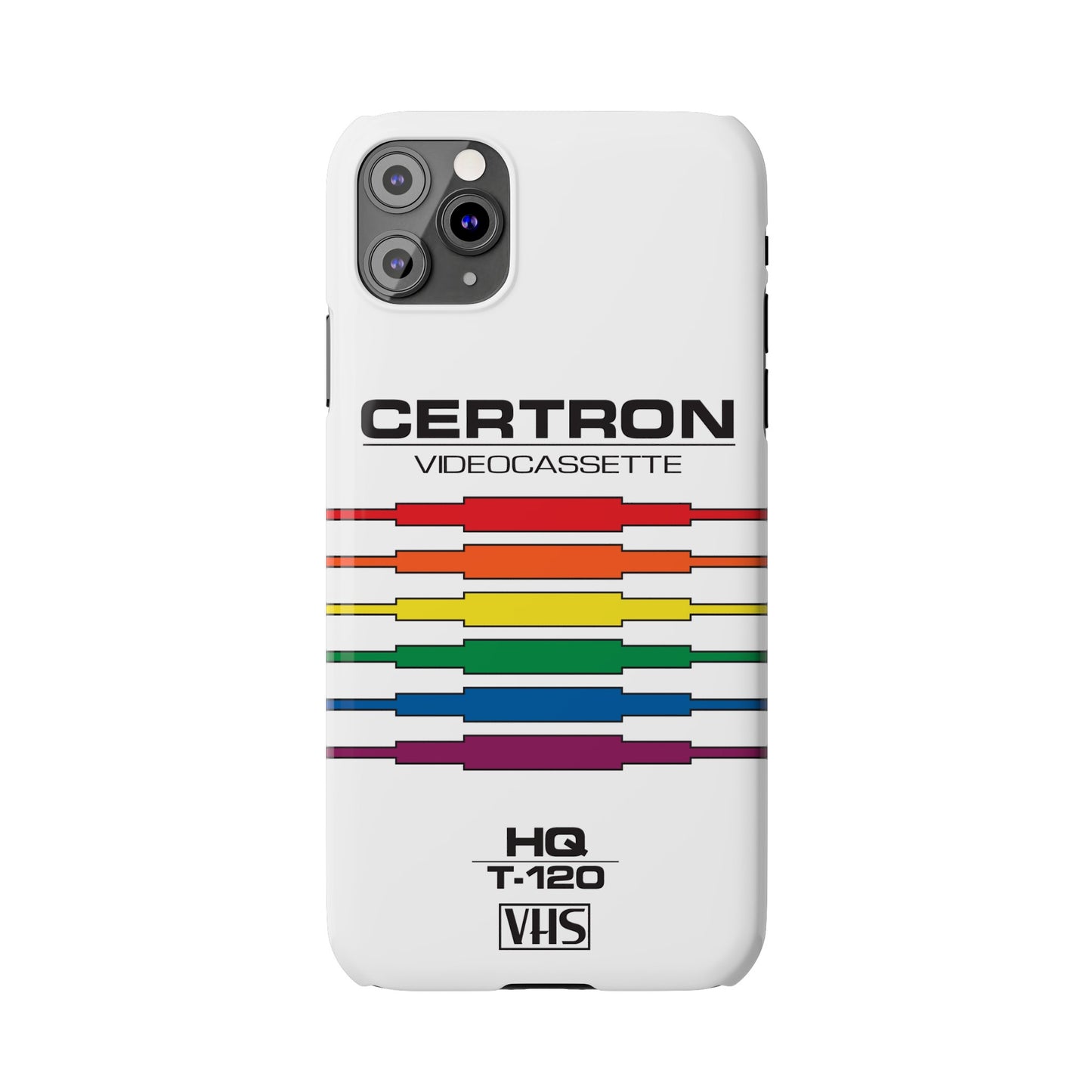 VHS Visions - retro Certron HQ T-120 VHS tape inspired slim iPhone cases