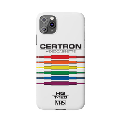 VHS Visions - retro Certron HQ T-120 VHS tape inspired slim iPhone cases
