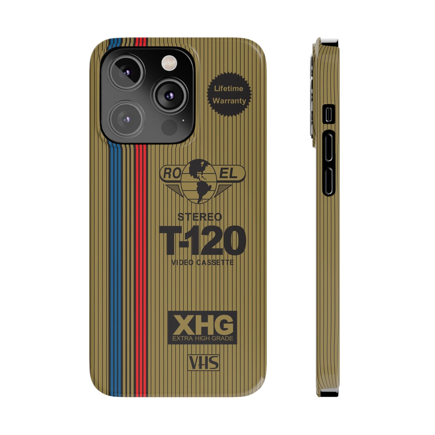 VHS Visions - retro RO EL stereo T-120 VHS tape inspired slim iPhone cases