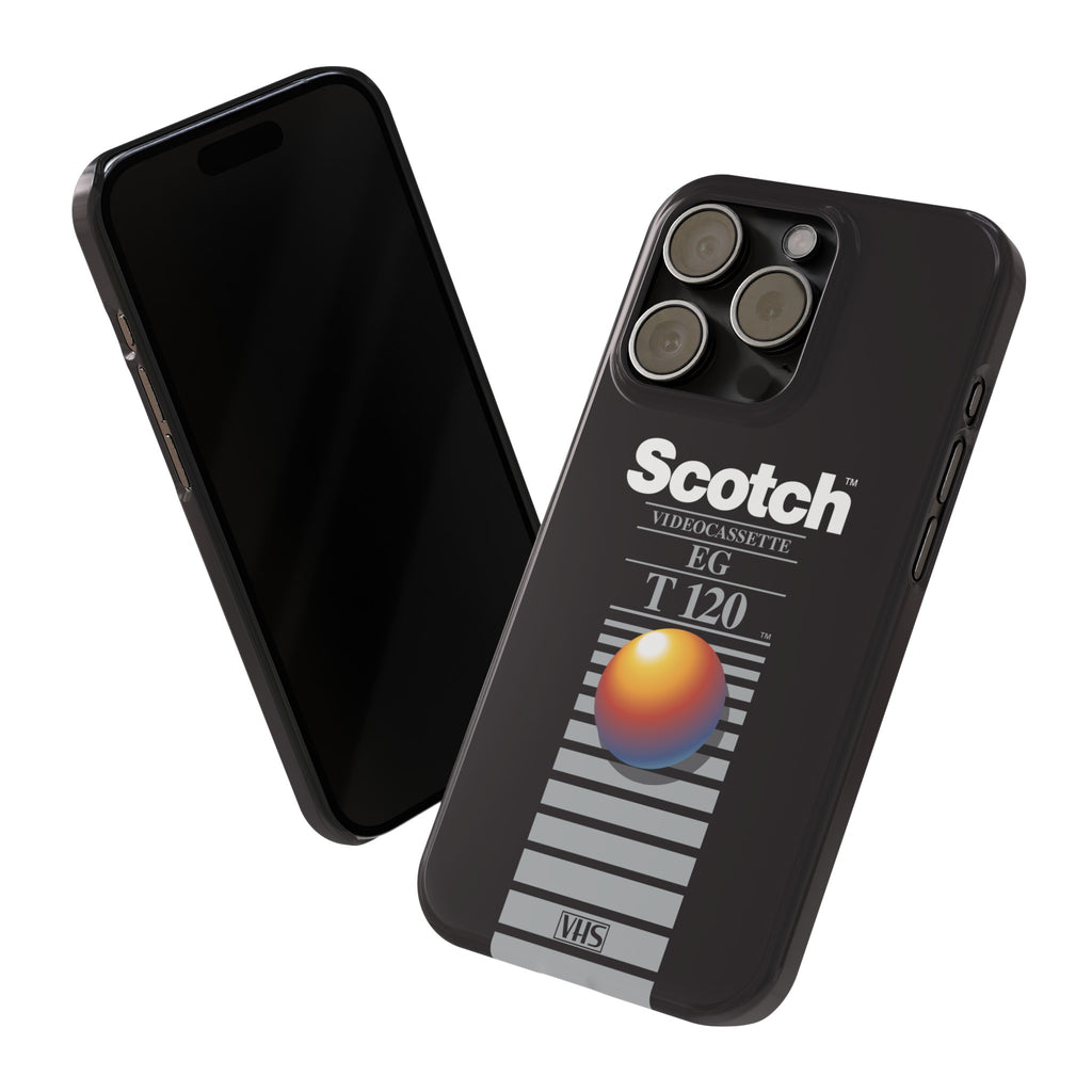 VHS Visions - retro Scotch EG T120 VHS tape inspired slim iPhone cases