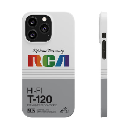 VHS Visions - retro RCA HI FI T-120 VHS tape inspired slim iPhone cases