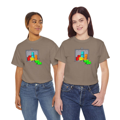 NES Tetris-inspired crowded elevator character mascot unisex t-shirt