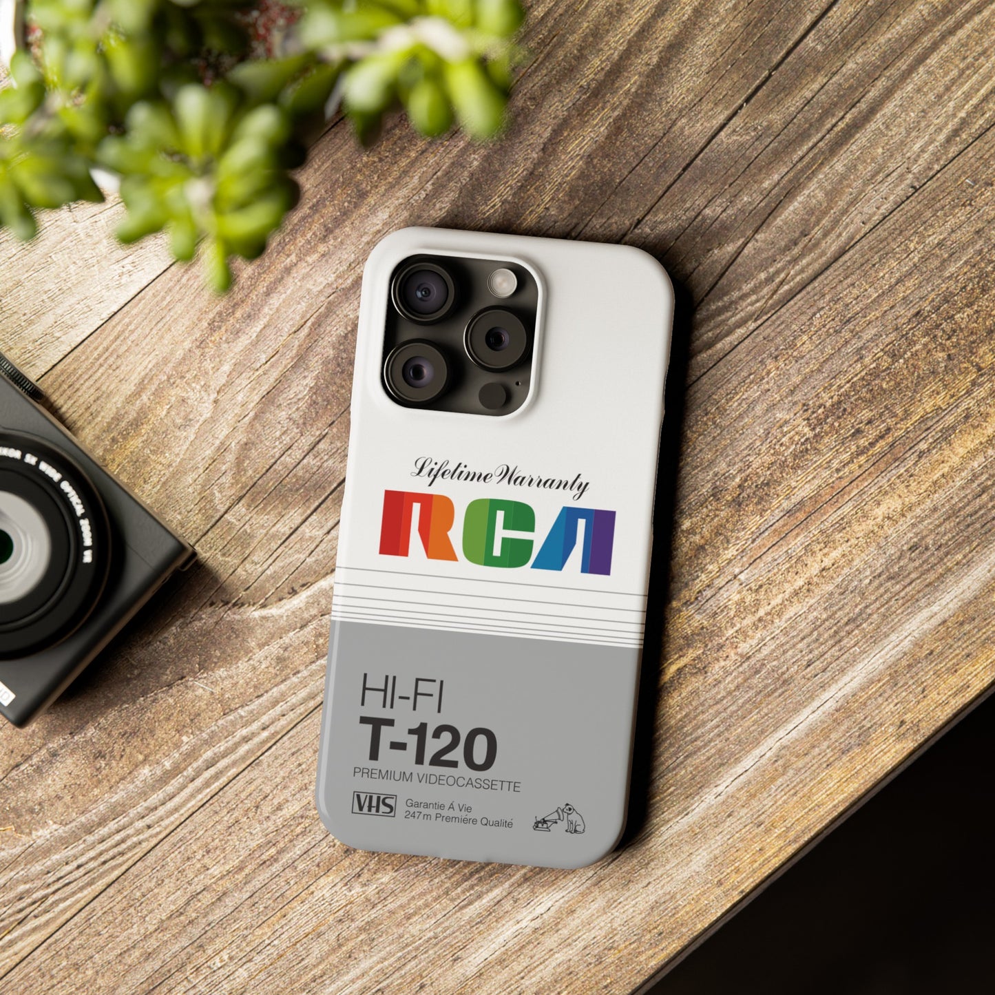 VHS Visions - retro RCA HI FI T-120 VHS tape inspired slim iPhone cases