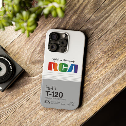 VHS Visions - retro RCA HI FI T-120 VHS tape inspired slim iPhone cases