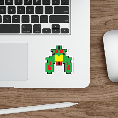 8-bit Legends: Galaga Green Boss die-cut stickers