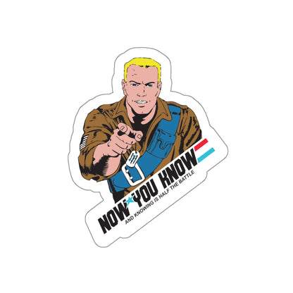 GI Joe Duke "Now You Know" die-cut stickers