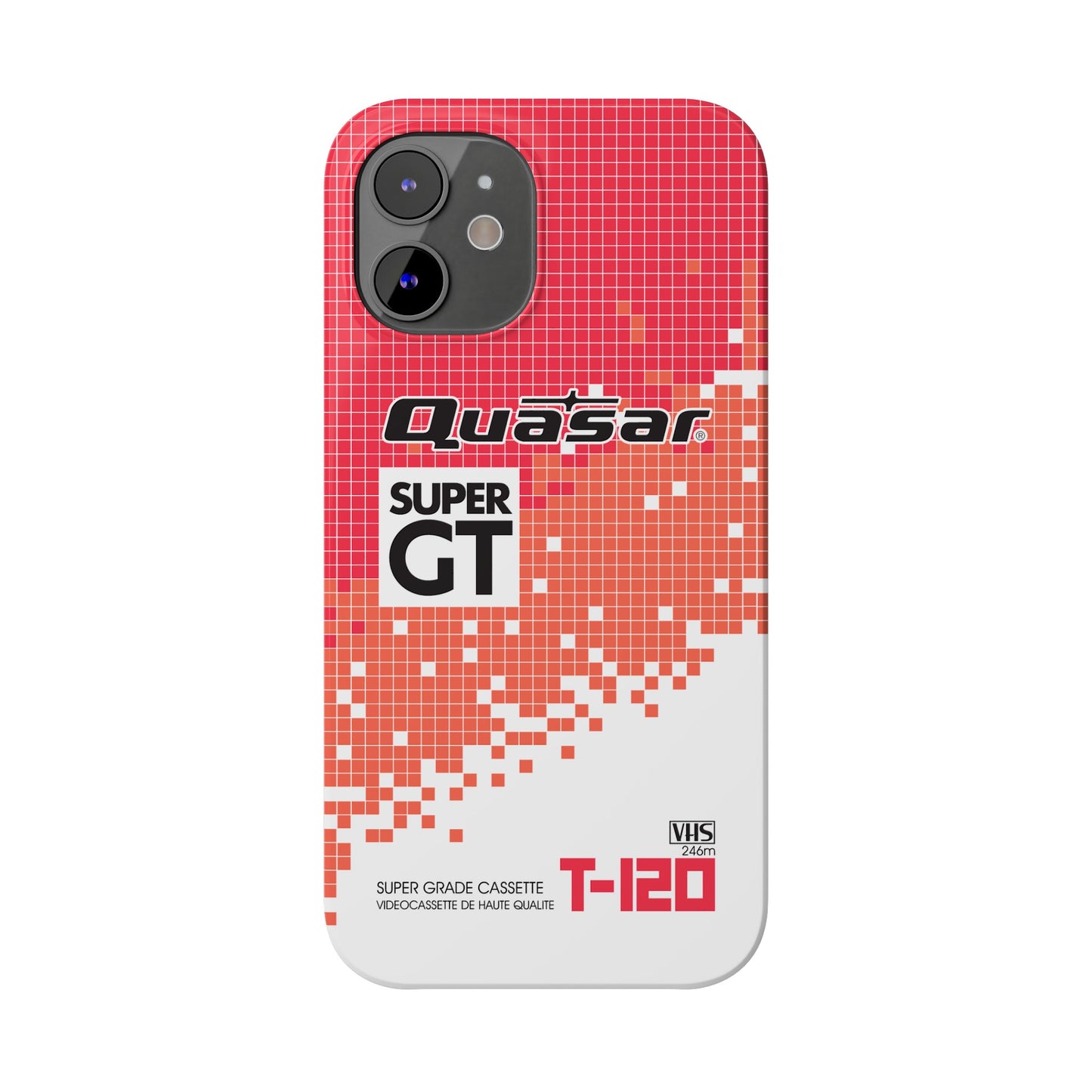 VHS Visions - retro Quasar Super GT T-120 VHS tape inspired slim iPhone cases