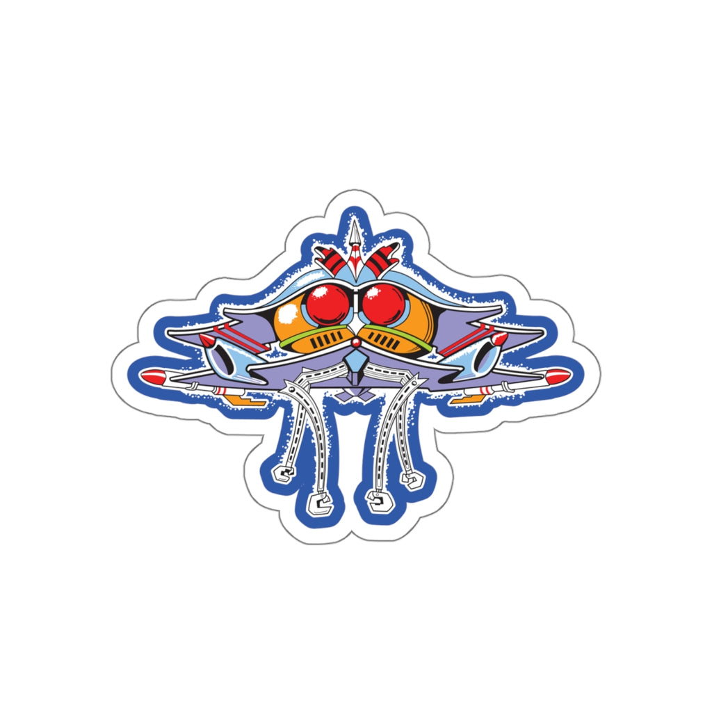 Galaga cabinet art die-cut stickers - Rerun Designs