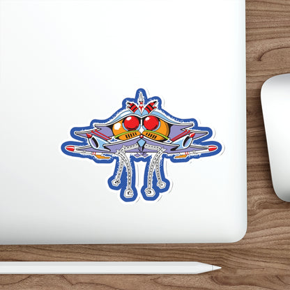 Galaga cabinet art die-cut stickers - Rerun Designs