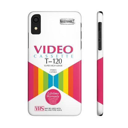 VHS Visions - retro Masterbilt T-120 Super High Grade VHS tape inspired slim iPhone cases