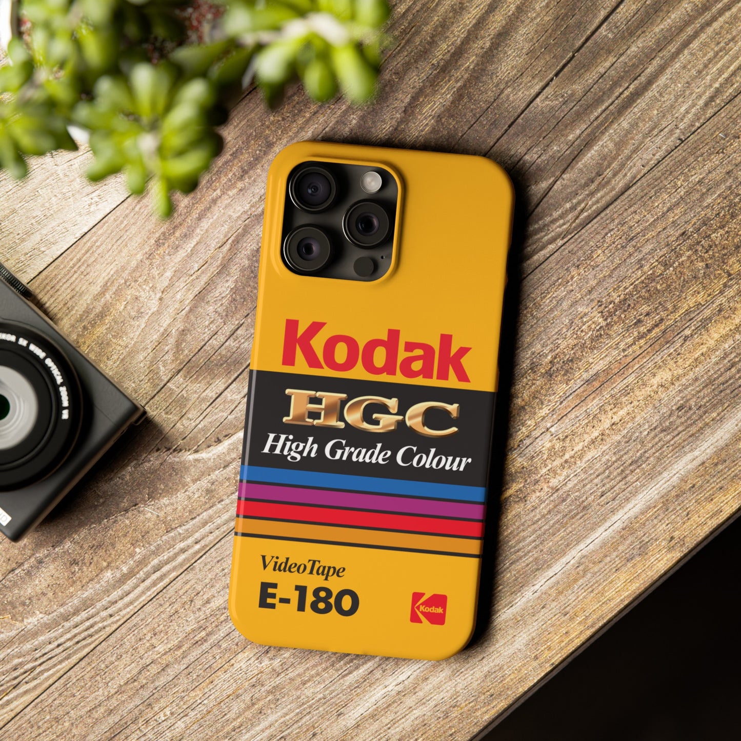 VHS Visions - retro Kodak HGC High Grade Colour E-180 VHS tape inspired slim iPhone cases
