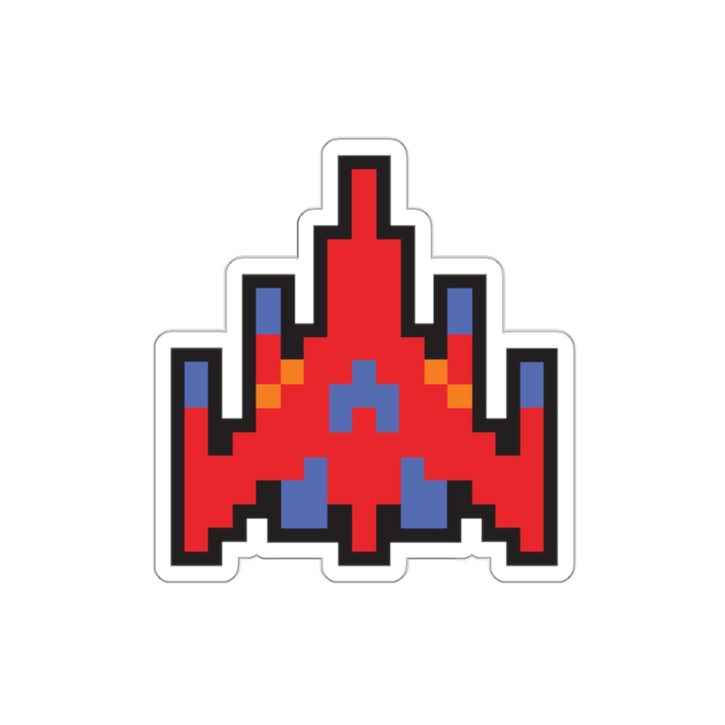 8-bit Legends: Galaga Red Fighter die-cut stickers - Rerun Designs