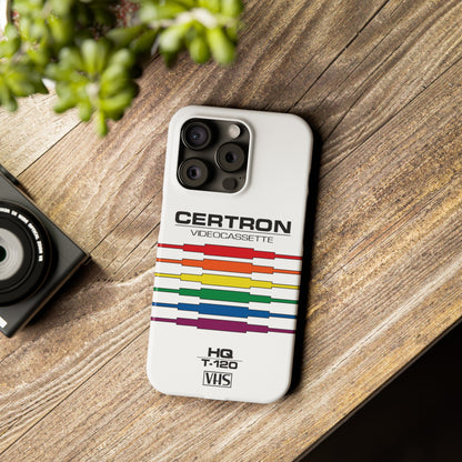 VHS Visions - retro Certron HQ T-120 VHS tape inspired slim iPhone cases