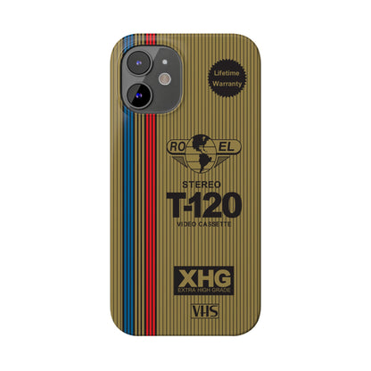 VHS Visions - retro RO EL stereo T-120 VHS tape inspired slim iPhone cases