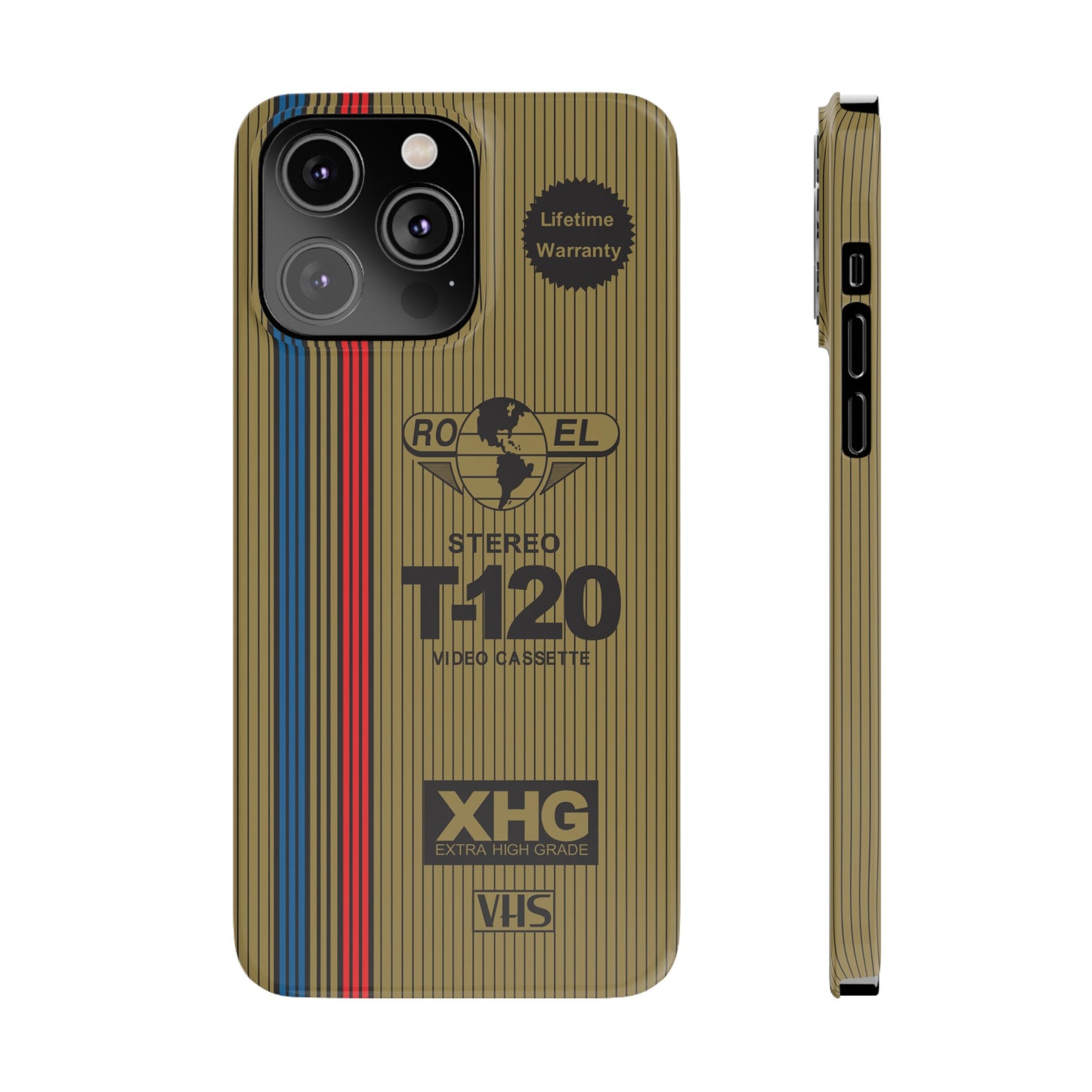 VHS Visions - retro RO EL stereo T-120 VHS tape inspired slim iPhone cases