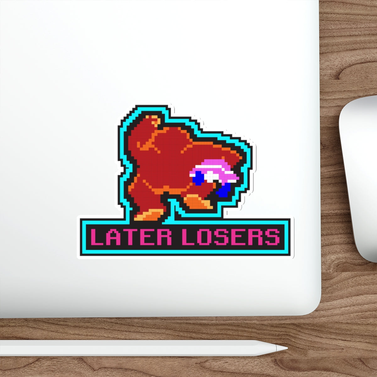 8-bit Legends: DonkeyKong "LATER LOSERS" die-cut stickers - Rerun Designs