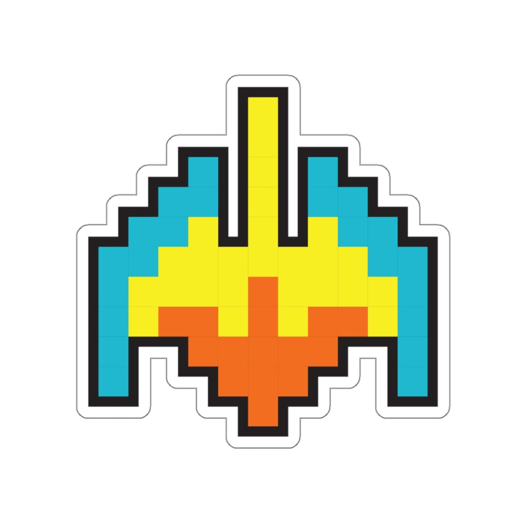 8-bit Legends: Galaga Galaxian Flagship die-cut stickers - Rerun Designs