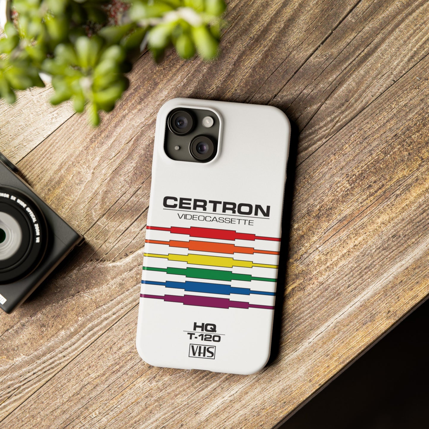 VHS Visions - retro Certron HQ T-120 VHS tape inspired slim iPhone cases