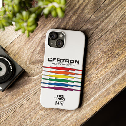 VHS Visions - retro Certron HQ T-120 VHS tape inspired slim iPhone cases
